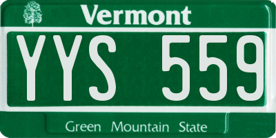 VT license plate YYS559
