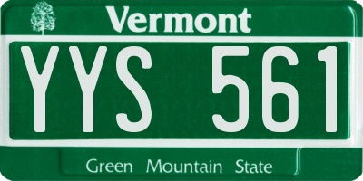 VT license plate YYS561