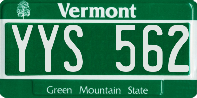 VT license plate YYS562