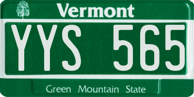 VT license plate YYS565