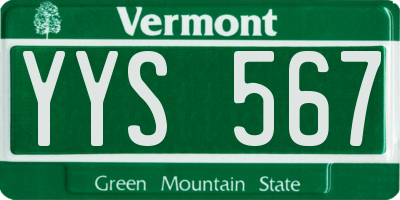 VT license plate YYS567