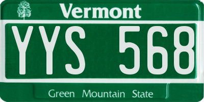 VT license plate YYS568