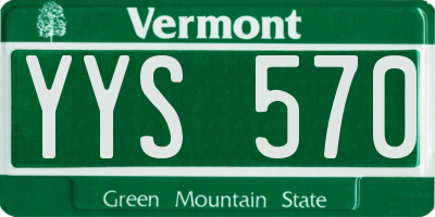 VT license plate YYS570