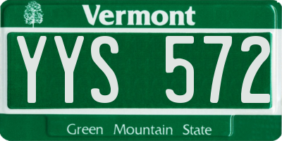 VT license plate YYS572