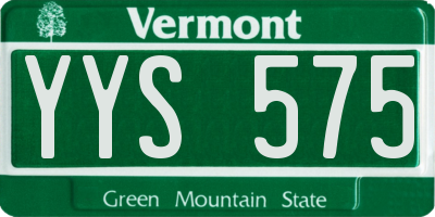 VT license plate YYS575