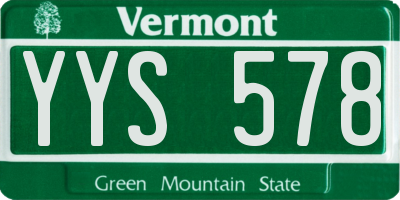 VT license plate YYS578