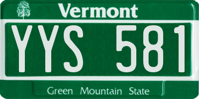 VT license plate YYS581