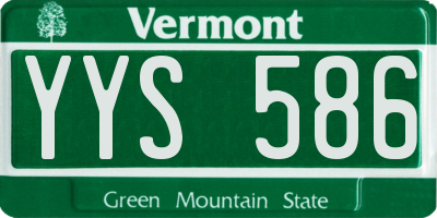 VT license plate YYS586