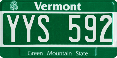VT license plate YYS592