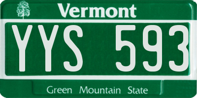 VT license plate YYS593