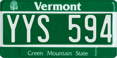 VT license plate YYS594