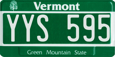 VT license plate YYS595