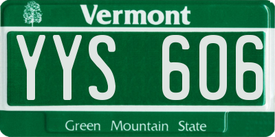 VT license plate YYS606