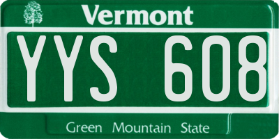 VT license plate YYS608