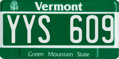 VT license plate YYS609