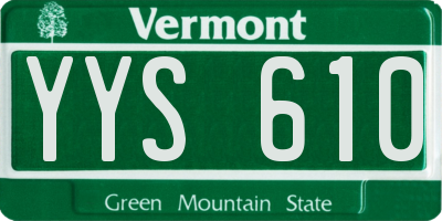 VT license plate YYS610