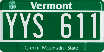 VT license plate YYS611