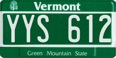 VT license plate YYS612