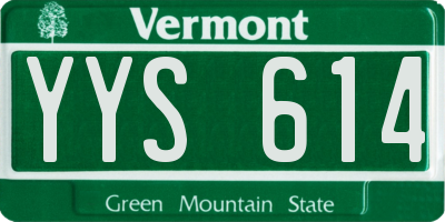 VT license plate YYS614