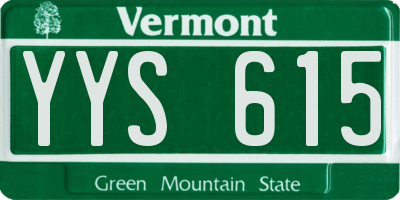 VT license plate YYS615