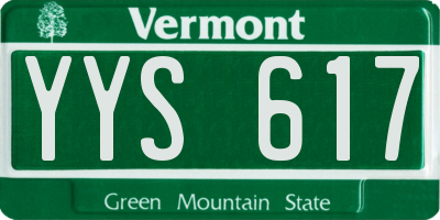 VT license plate YYS617