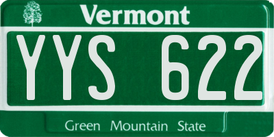 VT license plate YYS622