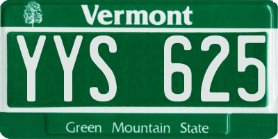 VT license plate YYS625