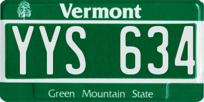 VT license plate YYS634