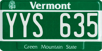 VT license plate YYS635