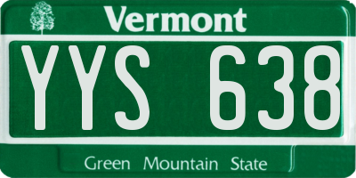 VT license plate YYS638