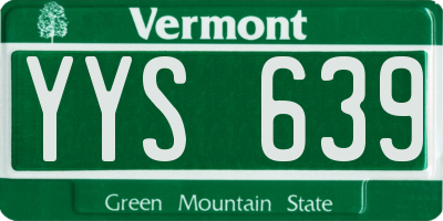 VT license plate YYS639