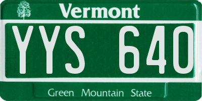 VT license plate YYS640