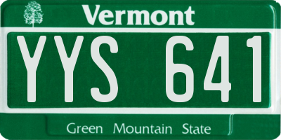 VT license plate YYS641