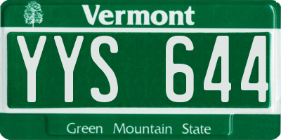 VT license plate YYS644