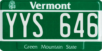 VT license plate YYS646