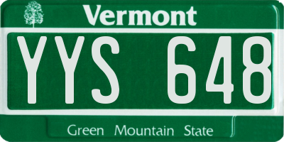 VT license plate YYS648