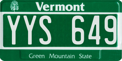 VT license plate YYS649