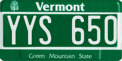 VT license plate YYS650