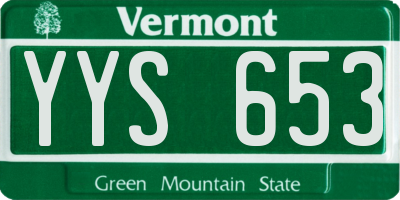 VT license plate YYS653