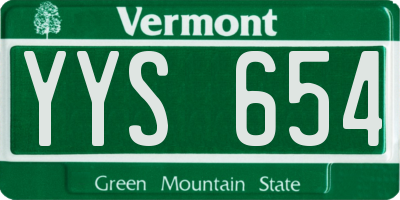 VT license plate YYS654