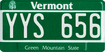 VT license plate YYS656