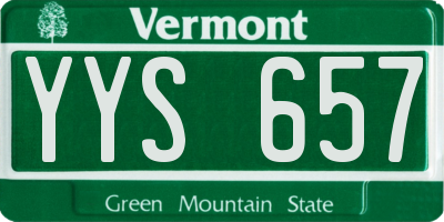 VT license plate YYS657
