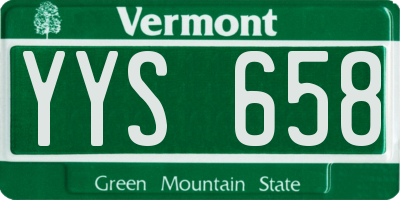 VT license plate YYS658