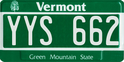VT license plate YYS662