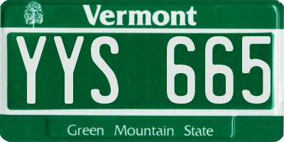 VT license plate YYS665