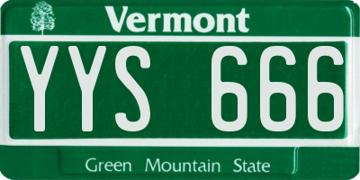 VT license plate YYS666
