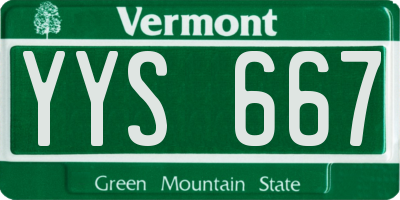 VT license plate YYS667