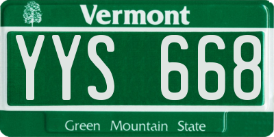 VT license plate YYS668