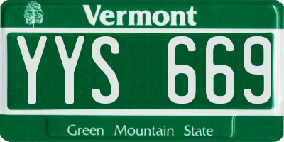 VT license plate YYS669
