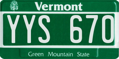 VT license plate YYS670